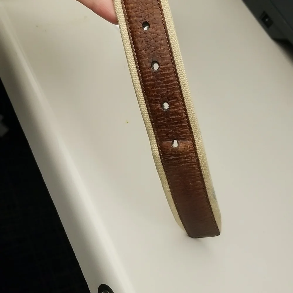 Nautica Canvas w/brown leather belt, size 42, unisex